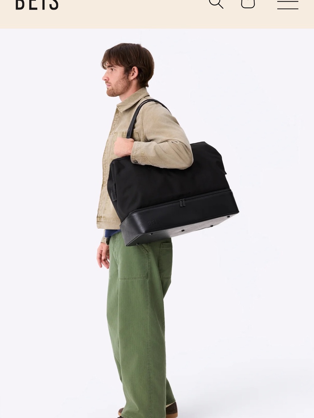 BEIS Light Gray Weekender with Shoulder Strap - Picture 8 of 8